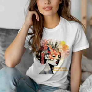 חולצת נשים לבנה עם הדפס "Strength"